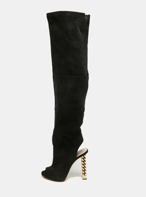 Giuseppe Zanotti Size 38 Black Suede Over The Knee Boots