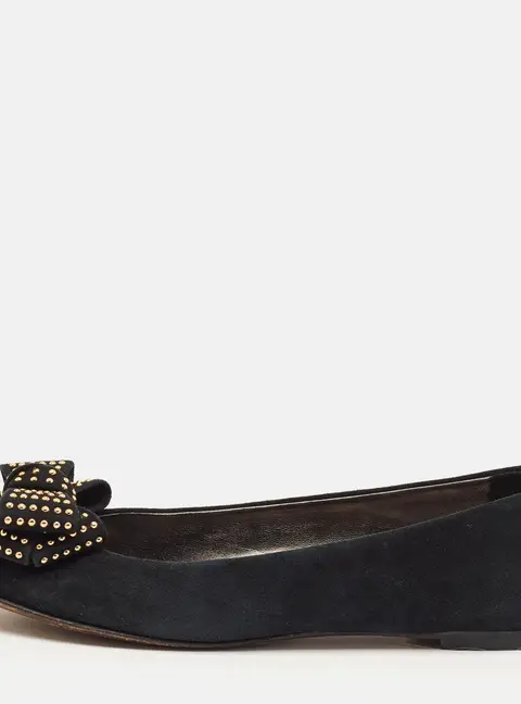 Giuseppe Zanotti Size 37 Navy Blue Suede Ballet Flats