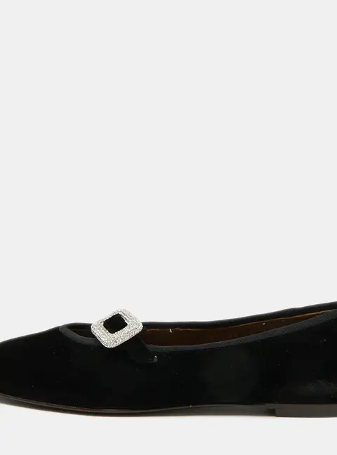 Giuseppe Zanotti Size 39 Black Velvet Ballet Flats