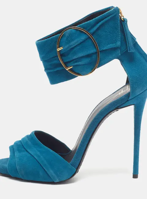 Giuseppe Zanotti Size 36 Blue Suede Ankle Strap Sandals