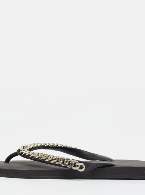 Giuseppe Zanotti Florida Size 43 Black Rubber Flip Flops