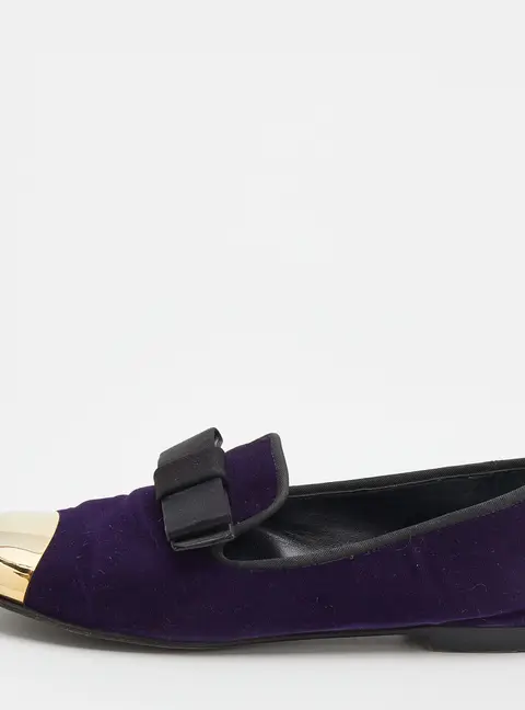 Giuseppe Zanotti Purple Velvet Cap Toe Smoking Slippers Size 39