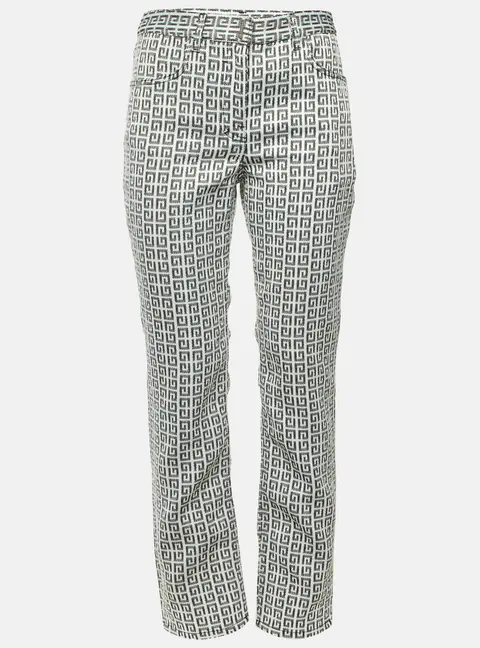 Givenchy Monochrome 4G Motif Jacquard Regular Fit Trousers S/Waist 31"