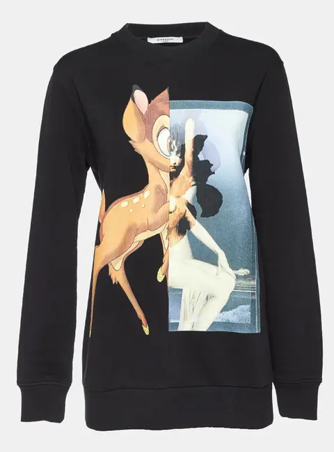 Givenchy Black Printed Cotton Sweatshirt XS