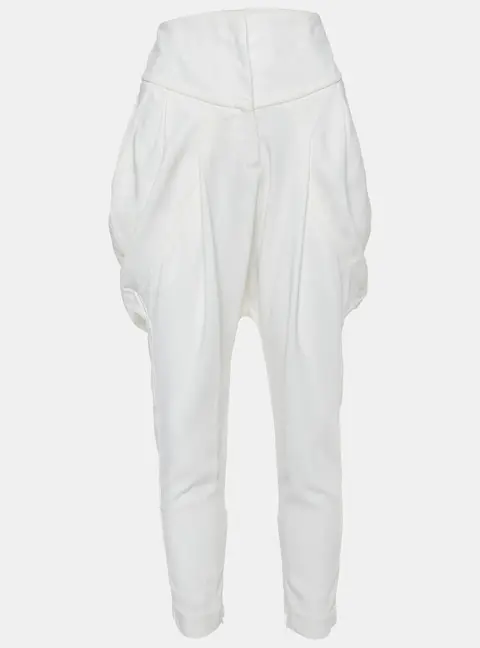 Givenchy Off-White Crepe High Waist Tapered Leg Pants M