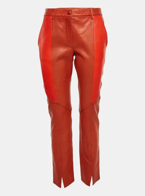 Givenchy Brown Patchwork Leather Pants M