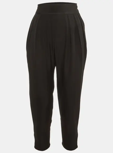 Givenchy Black Wool Pleated Button Hem Detail Pants L