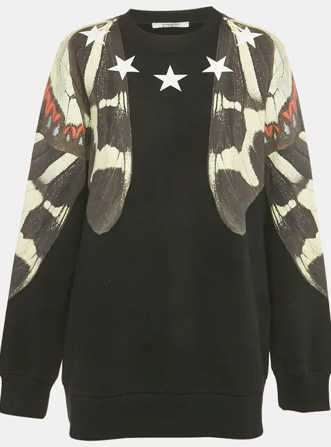 Givenchy Black Butterfly Print Cotton Sweatshirt M