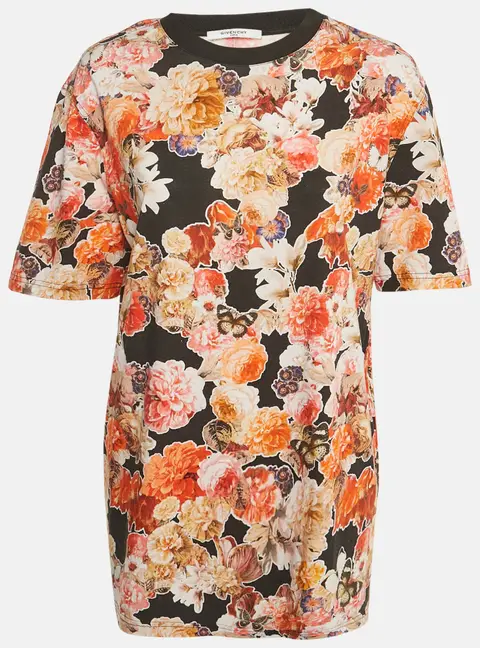 Givenchy Black Floral Print Jersey Crewneck T-Shirt S
