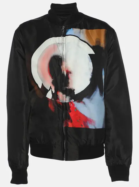 Givenchy Black Nylon Printed Bomber Jacket XS