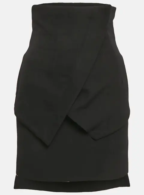 Givenchy Black Wool High Waist Mini Skirt S