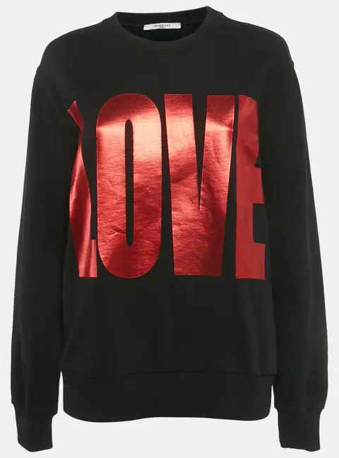 Givenchy Black Love Print Cotton Sweatshirt S