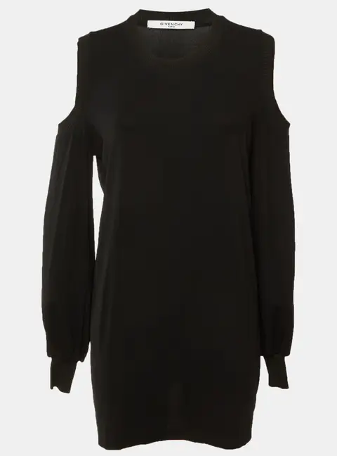 Givenchy Black Crepe Cold Shoulder Tunic L