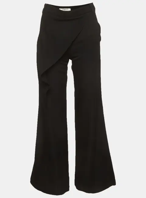 Givenchy Black Wool Flap Detail Trousers S