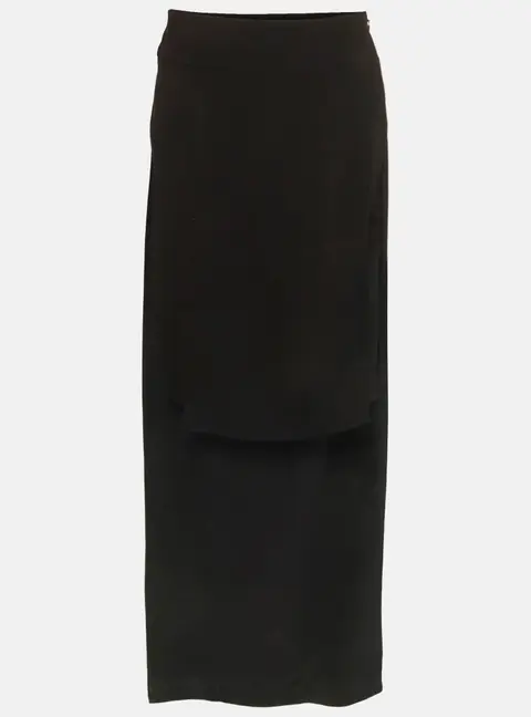 Givenchy Black Crepe Overlay Detail Mini Skirt M