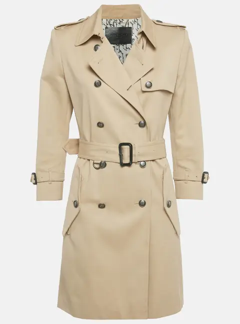 Givenchy Beige Cotton Gabardine Double Breasted Trench Coat S