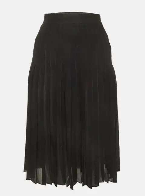Givenchy Black Crepe Pleated Short Skirt S