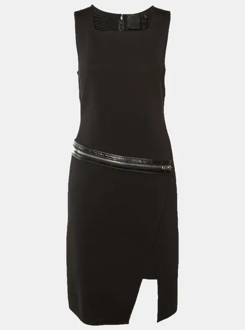Givenchy Black Knit Zip Detail Mini Dress M