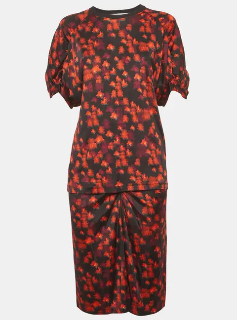 Givenchy Black/Red Floral Print Jersey Set M