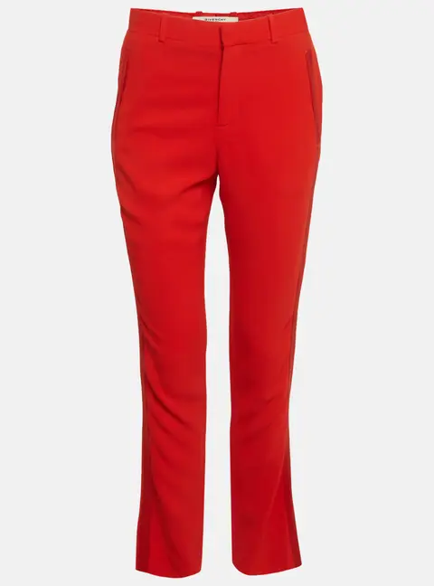Givenchy Red Satin Trim Crepe Trousers S