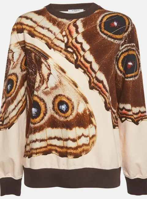 Givenchy Multicolour Butterfly Print Cotton Knit Sweatshirt S