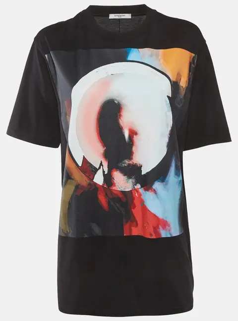 Givenchy Black Graphic Print Jersey Crewneck T-Shirt S