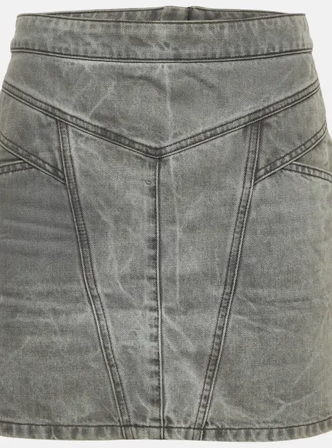 Givenchy Grey Denim Zip Up Mini Skirt M