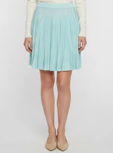 Givenchy Turquoise Knit Flared Mini Skirt S