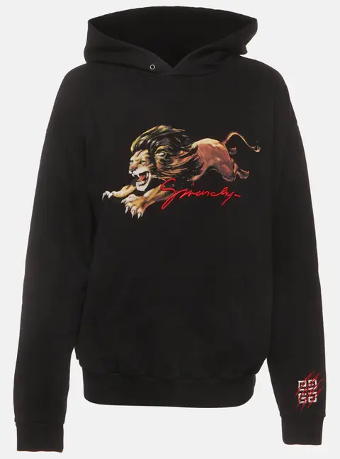Givenchy Black Printed Jersey Long Sleeve Hoodie XL