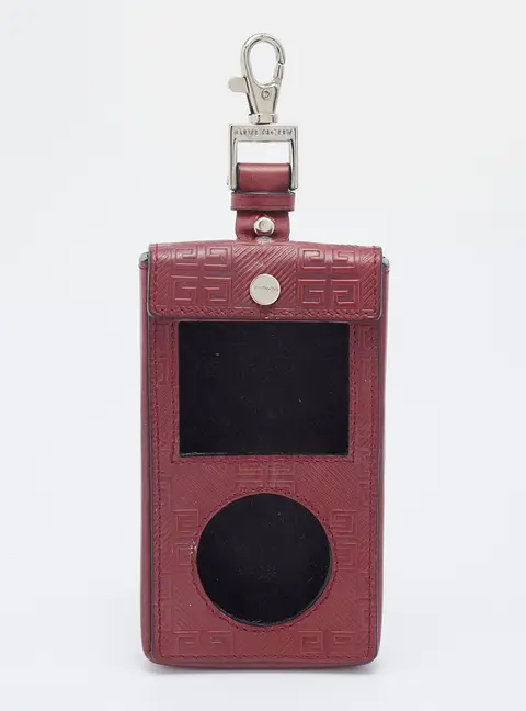 Givenchy Burgundy Monogram Embossed Leather iPod Case