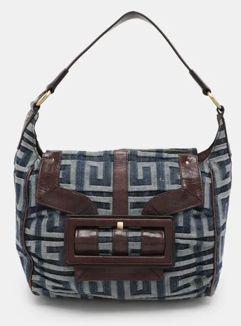 Givenchy Blue Fabric and Leather Shoulder Bags