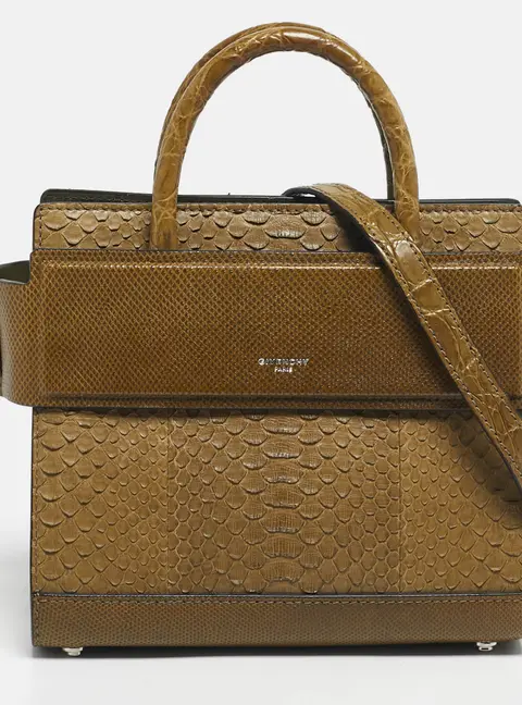 Givenchy Horizon Green Crocodile Leather and Lizard Leather Tote Bag