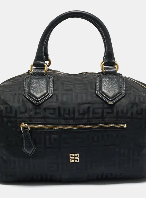 Givenchy Black Leather and Nylon Satchel