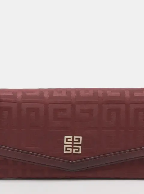 Givenchy Burgundy Nylon Monogram and Leather Continental Wallet