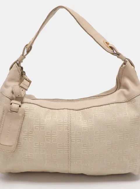 Givenchy Beige Monogram Leather Hobo