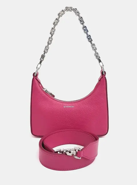 Givenchy Pink Leather Moon Cutout Mini Hobo Bag