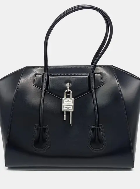 Givenchy Black Leather Antigona Lock Shoulder Bag