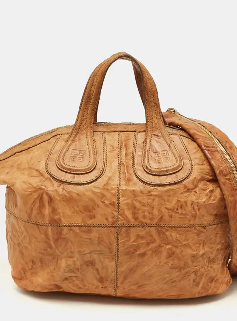 Givenchy Nightingale Medium Brown Textured Leather Bag