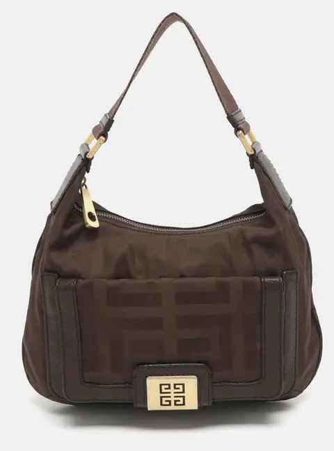 Givenchy Brown Monogram Canvas and Leather Hobo