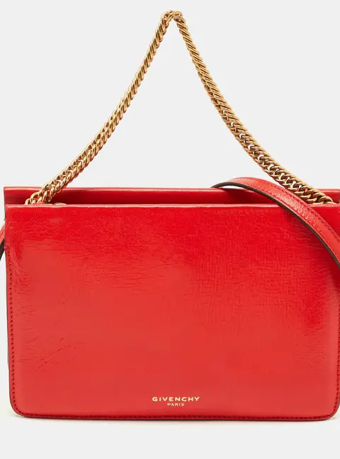 Givenchy Cross 3 Red Leather and Suede Shoulder Bag