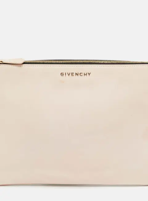 Givenchy Pink/Black Leather Zip Pouch