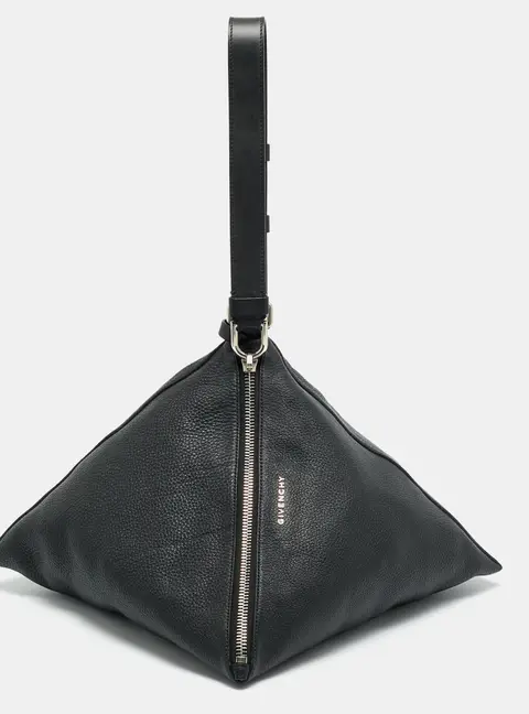 Givenchy Triangle Large Black Leather Shoulder Bag
