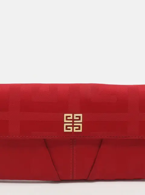 Givenchy Red Leather and Monogram Nylon Continental Wallet