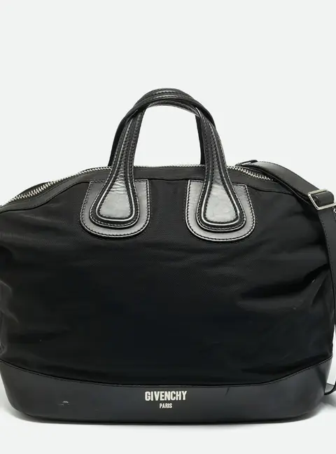 Givenchy Nightingale Large Black Nylon and Leather Satchel