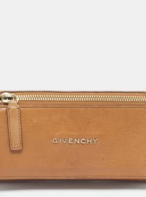 Givenchy Pandora Zip Beige Leather Continental Wallet