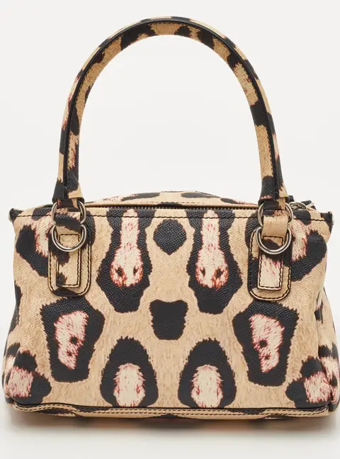 Givenchy Pandora Small Beige/Black Animal Print Leather Shoulder Bag