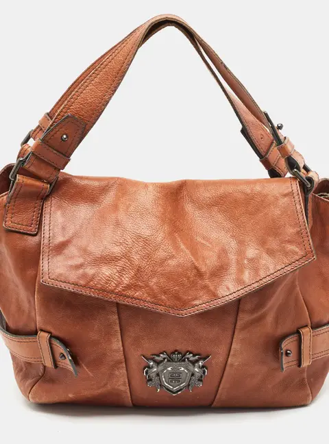 Givenchy Plaque Brown Leather Bag
