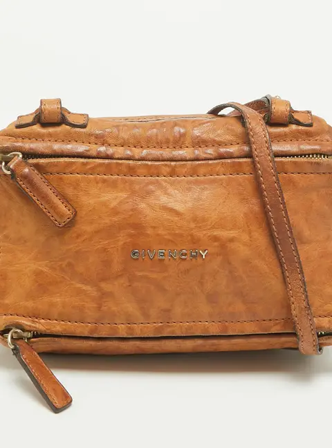 Givenchy Pandora Mini Tan Textured Leather Crossbody Bag