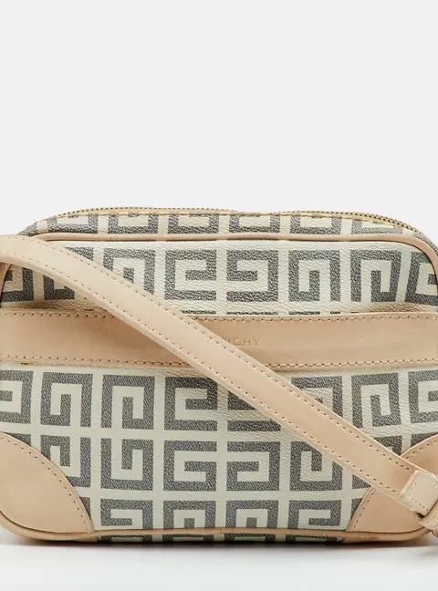 Givenchy Beige/Grey Signature Coated Canvas and Leather Crossbody Bag
