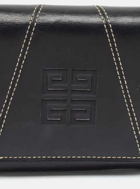 Givenchy Black Monogram Leather Compact Wallet